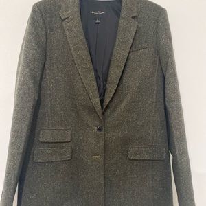 Banana Republic Green blazer, tweed pattern, size 10 Tall